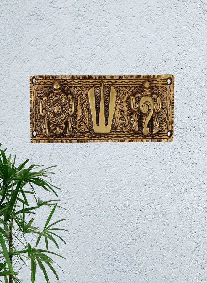 Mla's Decor Brass Shankh Chakra Namah Wall Hanging Decorative For Home,Office & Room,Showpiece Figurines (Yellow), 18.7 Cm - Image 4
